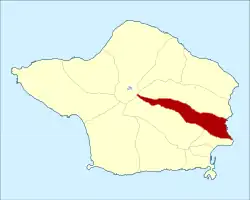 Location of the civil parish of Praia do Almoxarife within the municipality of Horta