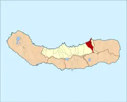 Location of the civil parish of Fenais da Ajuda within the municipality of Ribeira Grande