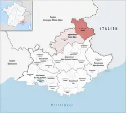 Location within the region Provence-Alpes-Côte d'Azur