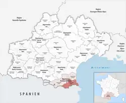 Location within the region Occitanie