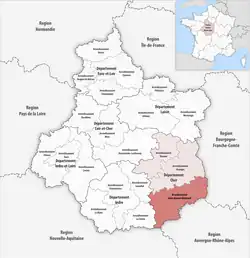 Location within the region Centre-Val de Loire