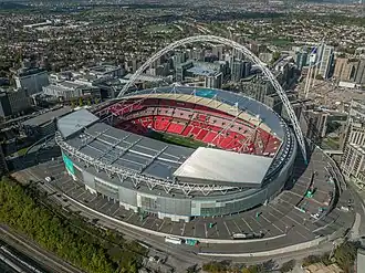 The new Wembley Stadium in London: one of the most controversial projects that Foster + Partners have been involved in.[60]