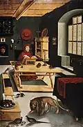 Albert of Brandenburg, Archbishop of Mainz, as Saint Jerome in his Study, Hessisches Landesmuseum Darmstadt, 1525, 116,5 x 77,5&nbsp;cm.