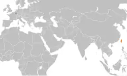 Map indicating locations of Luxembourg and Taiwan