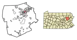Location of Forty Fort in Luzerne County, Pennsylvania