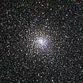 M28 is a globular cluster in the constellation Sagittarius. Slightly elliptical in shape, it is around 80 light-years across and some 18000 light-years away.