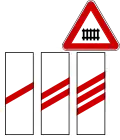 Distance of level crossing with a railway with barriers