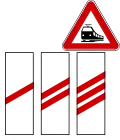 Distance of level crossing with a railway without barriers