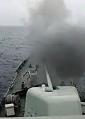 Unitas 45-04 Perú - BAP Montero (FM-53) in firing run