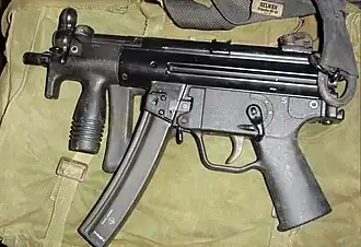 Egyptian made HELWAN MP5K, with a long magazine.