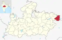 Location of Singrauli district in Madhya Pradesh