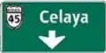 SID-15: Advance directional guide sign with arrow pointing down
