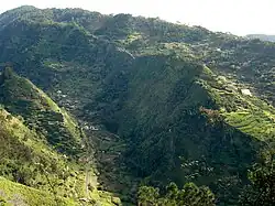 The village of Tabua over one of the tributaries of the Ribeira Brava ravine