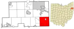 Location of Springfield Township in Mahoning County