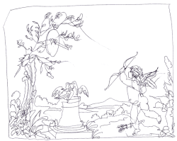 Cupid in garden
