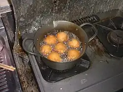 Sata andagi are sweet, deep-fried buns similar to doughnuts.