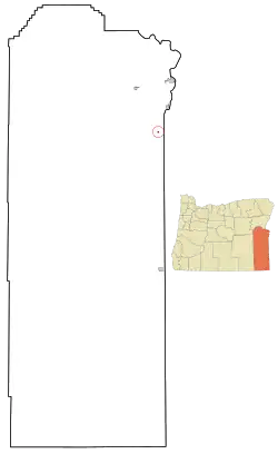Location within Malheur County and Oregon