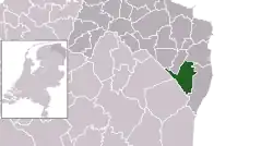 Highlighted position of Stadskanaal in a municipal map of Groningen