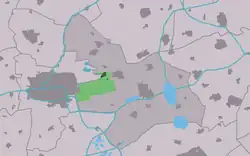 Location of the village in Tytsjerksteradiel