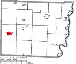Location of Barnesville in Belmont County, Ohio