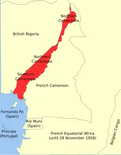 Location of Cameroons