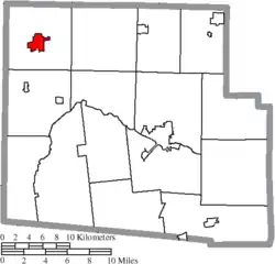 Location of Ada in Hardin County, Ohio