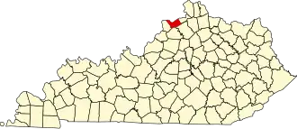 State map highlighting Carroll County