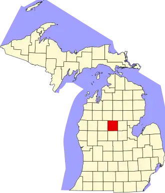 State map highlighting Clare County