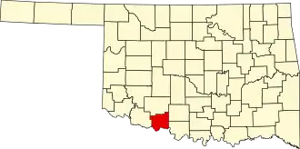 State map highlighting Cotton County