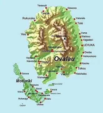 Ovalau with Lovoni in the island's centre