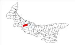 Map of Prince Edward Island highlighting Lot 19