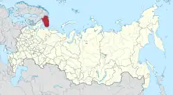 Location of Murmansk Oblast