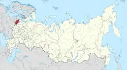 Location of Pskov Oblast