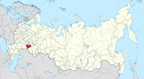 Location of Samara Oblast