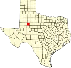 State map highlighting Borden County