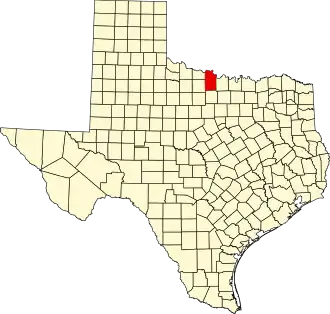 State map highlighting Clay County