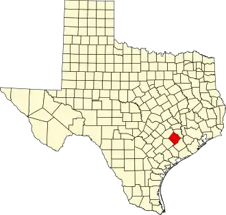 State map highlighting Colorado County