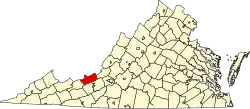 State map highlighting Giles County