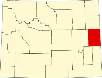 Map of Wyoming highlighting Niobrara County
