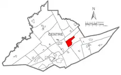 Location within Centre County