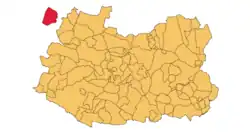 Ciudad Real Province with the enclave of Anchuras on the west