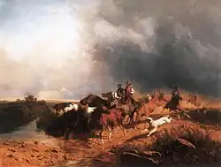 Landscape with Galloping Horses