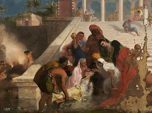 Scene at a Ghaut on the Banks of the Ganges by Marshall Claxton