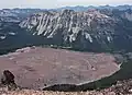 Winthrop Glacier terminus and Old Desolate seen from Burroughs Mountain