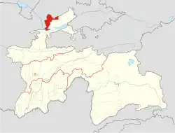 Location of Mastchoh District in Tajikistan