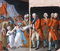 Wallajah was a very influential subject of the "Great Mogul" he was friendly attitude towards the British East India Company, he was well known and his influence widespread throughout the country. (Here he is seen as witness that two of Tipu Sultan sons being taken hostage to Vellore, during the Anglo-Mysore Wars).