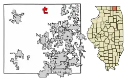 Location of Hebron in McHenry County, Illinois.