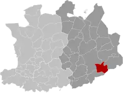 Location of Meerhout in the province of Antwerp