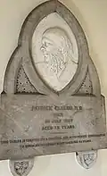 Memorial plaque of Pat Clason in Buccleuch Free Church, Edinburgh