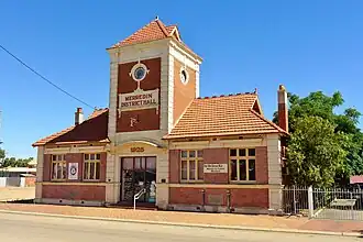 The state heritage listed Merredin District Hall, 2014